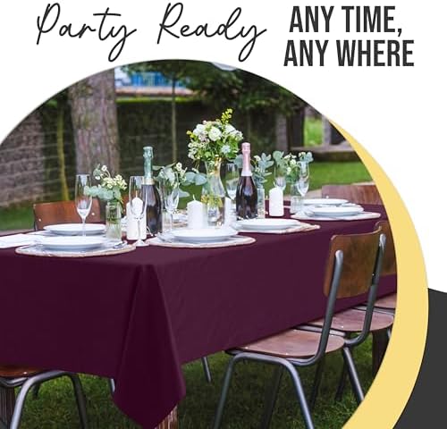 Premium Plum Plastic Table Covers | 12 Pack | 54 in. x 108 in.