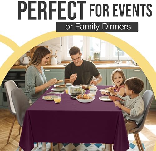 Premium Plum Plastic Table Covers | 12 Pack | 54 in. x 108 in.