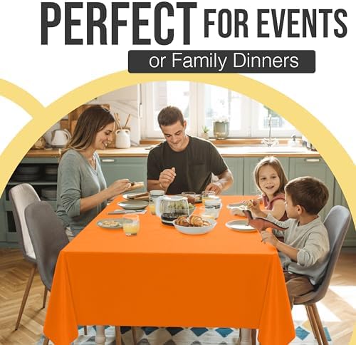 Premium Orange Plastic Table Covers | 12 Pack | 54 in. x 108 in.