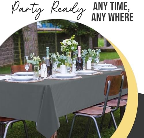 Premium Silver Plastic Table Covers | 12 Count | 54 in. x 108 in.