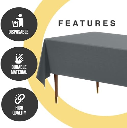Premium Silver Plastic Table Covers | 12 Count | 54 in. x 108 in.