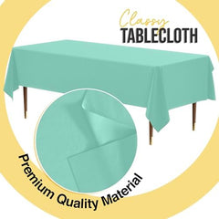 Premium Mint Plastic Table Covers | 12 Pack | 54 in. x 108 in.