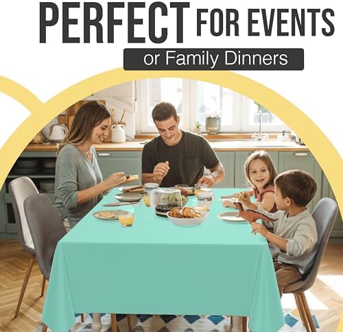 Premium Mint Plastic Table Covers | 12 Pack | 54 in. x 108 in.