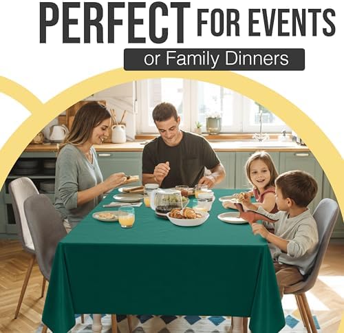 Premium Dark Green Plastic Table Covers | 12 Pack | 54 in. x 108 in.