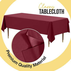 Premium Burgundy Plastic Table Covers | 12 Count | 54 in. x 108 in.