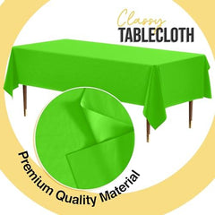 Premium Lime Green Plastic Table Covers | 12 Pack | 54 in. x 108 in.