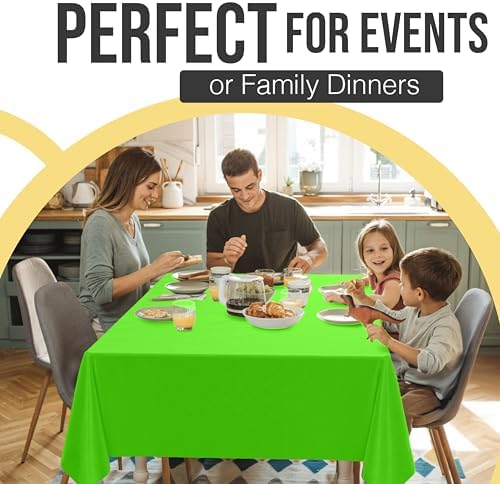 Premium Lime Green Plastic Table Covers | 12 Pack | 54 in. x 108 in.