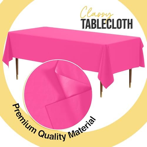 Premium Cerise Plastic Table Covers | 12 Pack | 54 in. x 108 in.