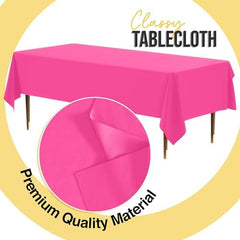 Premium Cerise Plastic Table Covers | 12 Pack | 54 in. x 108 in.