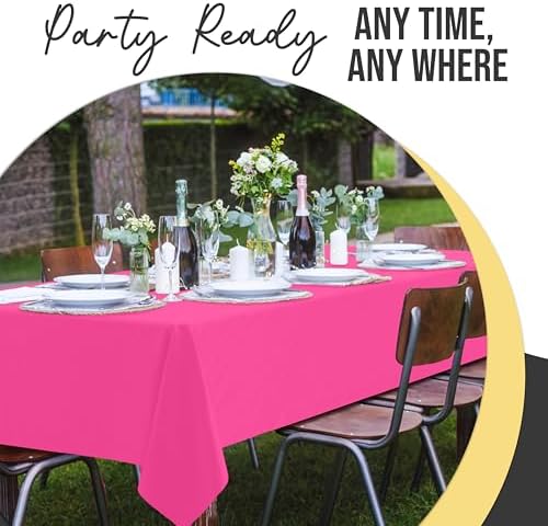 Premium Cerise Plastic Table Covers | 12 Pack | 54 in. x 108 in.