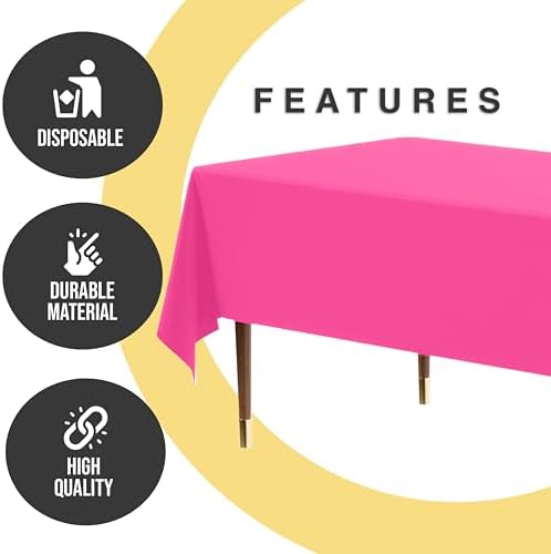 Premium Cerise Plastic Table Covers | 12 Pack | 54 in. x 108 in.