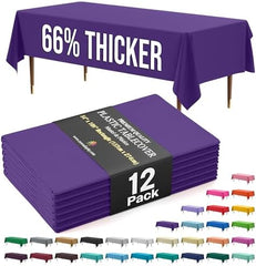 Premium Purple Plastic Table Covers | 12 Pack | 54 in. x 108 in.