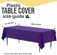 Premium Purple Plastic Table Covers | 12 Pack | 54 in. x 108 in.