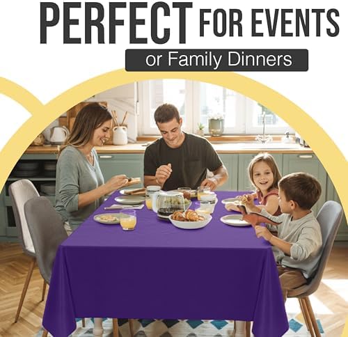 Premium Purple Plastic Table Covers | 12 Pack | 54 in. x 108 in.