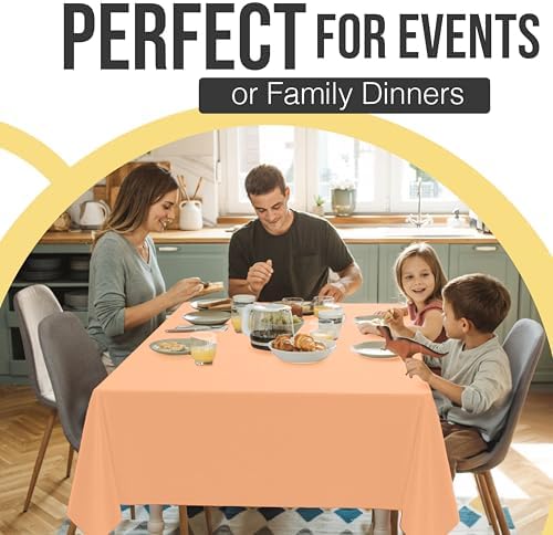 Premium Peach Plastic Table Covers | 12 Pack | 54 in. x 108 in.
