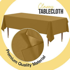 Premium Gold Plastic Table Covers | 12 Count | 54 in. x 108 in.
