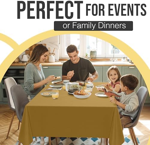 Premium Gold Plastic Table Covers | 12 Count | 54 in. x 108 in.