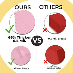 Premium Pink Plastic Table Covers | 12 Pack | 54 in. x 108 in.