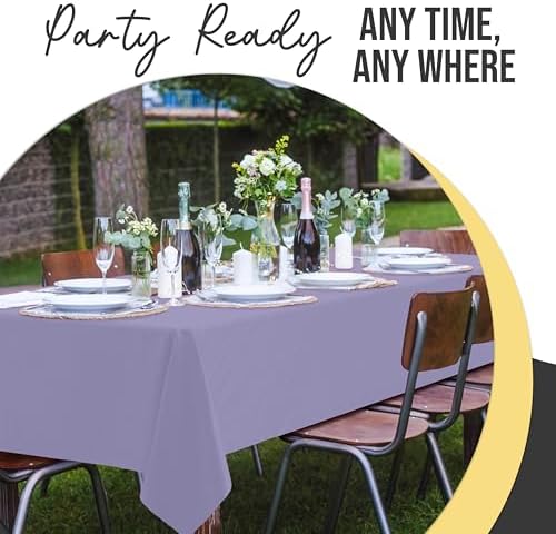 Premium Lavender Plastic Table Covers | 12 Pack | 54 in. x 108 in.