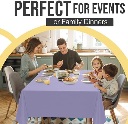 Premium Lavender Plastic Table Covers | 12 Pack | 54 in. x 108 in.