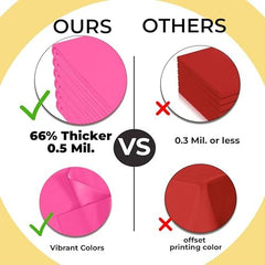 Premium Round Cerise Plastic Table Covers | 12 Pack | 84 in.