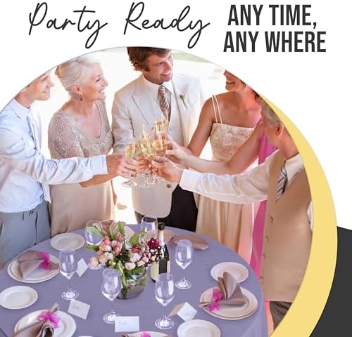 Premium Round Lavender Plastic Table Covers | 12 Pack | 84 in.