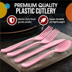 Heavy Duty light Pink Cutlery Combo | 7.5 in. | 80 Count