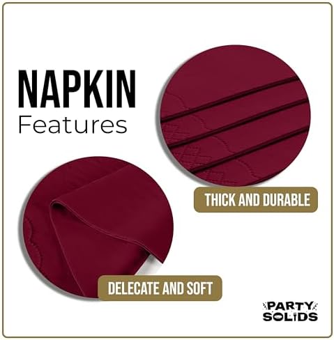 Burgundy Guest Towel Napkins | 8 in. x 4 in. | 40 Ct.