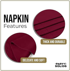 Burgundy Guest Towel Napkins | 8 in. x 4 in. | 40 Ct.