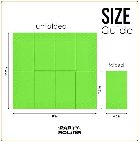 Lime Green Guest Towel Napkins | 8 in. x 4 in. | 40 Ct.