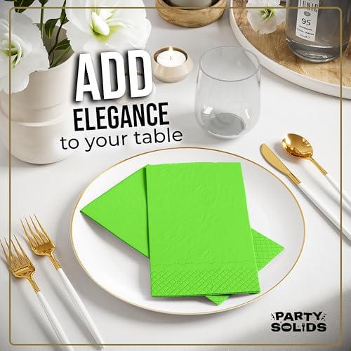 Lime Green Guest Towel Napkins | 8 in. x 4 in. | 40 Ct.