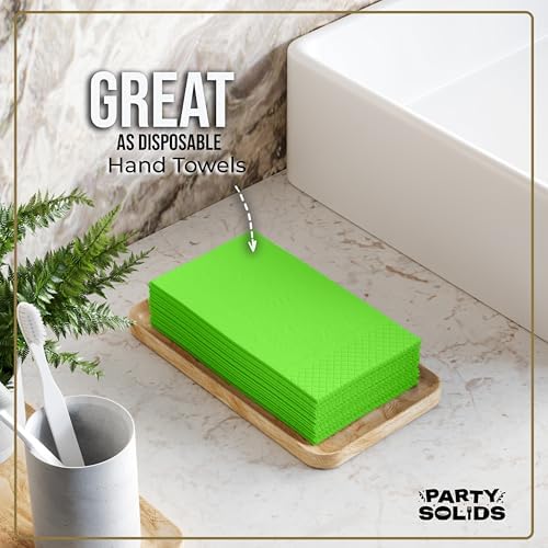 Lime Green Guest Towel Napkins | 8 in. x 4 in. | 40 Ct.