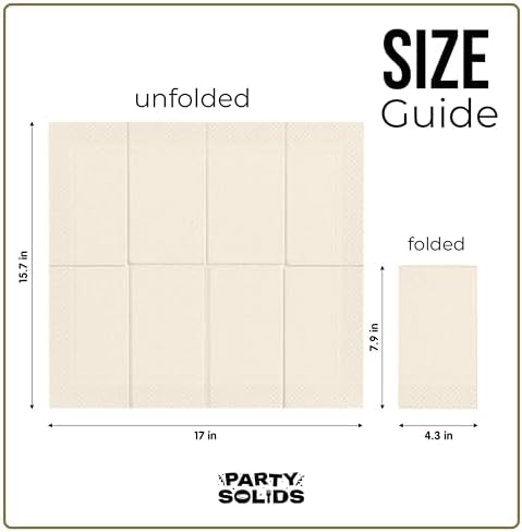 Ivory Guest Towel Napkins | 8 in. x 4 in. | 40 Ct.