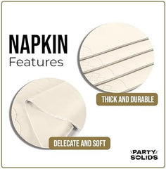 Ivory Guest Towel Napkins | 8 in. x 4 in. | 40 Ct.