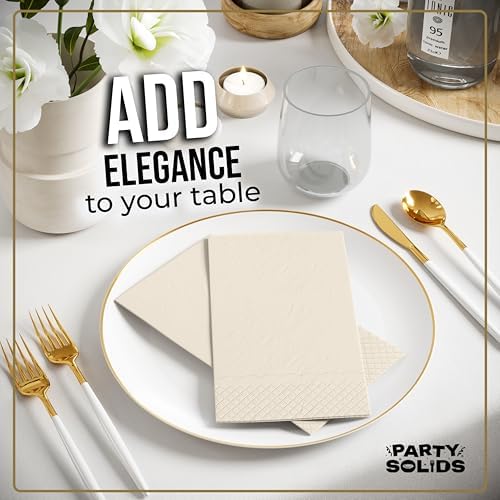 Ivory Guest Towel Napkins | 8 in. x 4 in. | 40 Ct.
