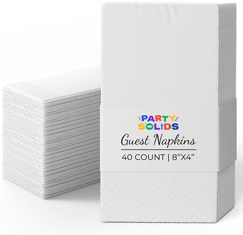 White Guest Towel Napkins | 8 in. x 4 in. | 40 Ct.