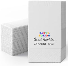 White Guest Towel Napkins | 8 in. x 4 in. | 40 Ct.