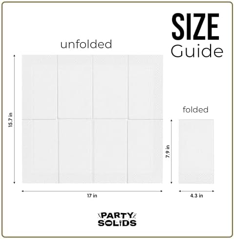 White Guest Towel Napkins | 8 in. x 4 in. | 40 Ct.