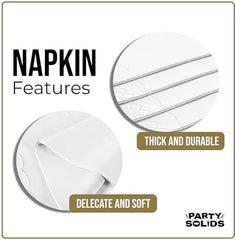 White Guest Towel Napkins | 8 in. x 4 in. | 40 Ct.