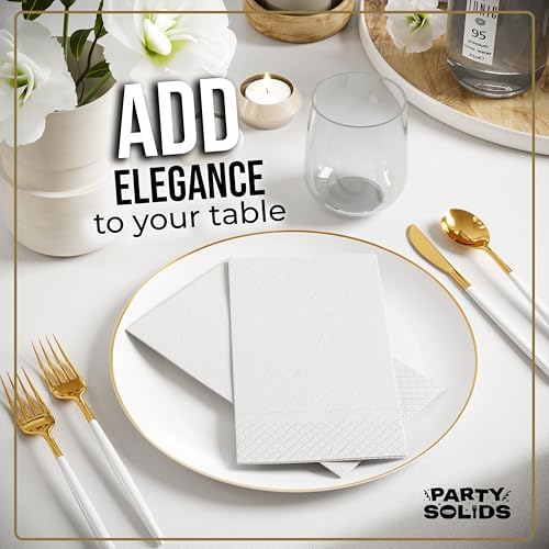 White Guest Towel Napkins | 8 in. x 4 in. | 40 Ct.
