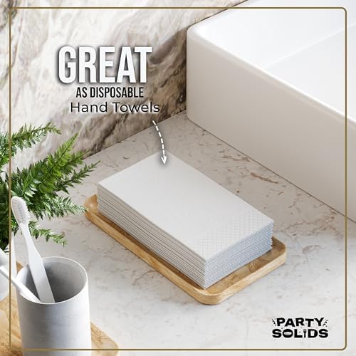 White Guest Towel Napkins | 8 in. x 4 in. | 40 Ct.