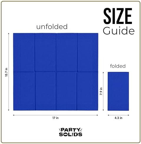 Dark Blue Guest Towel Napkins | 8 in. x 4 in. | 40 Ct.
