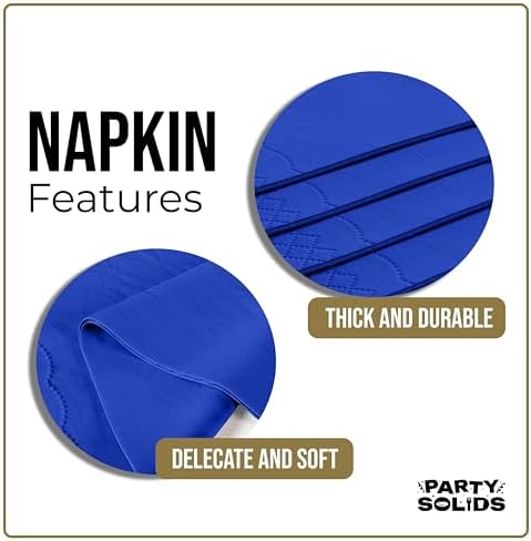 Dark Blue Guest Towel Napkins | 8 in. x 4 in. | 40 Ct.