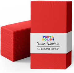 Red Guest Towel Napkins | 8 in. x 4 in. | 40 Ct.