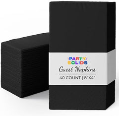 Black Guest Towel Napkins | 8 in. x 4 in. | 40 Ct.