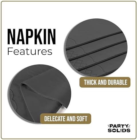 Black Guest Towel Napkins | 8 in. x 4 in. | 40 Ct.