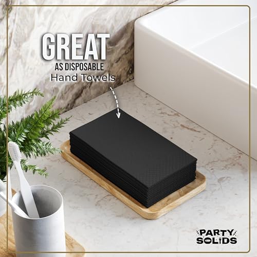 Black Guest Towel Napkins