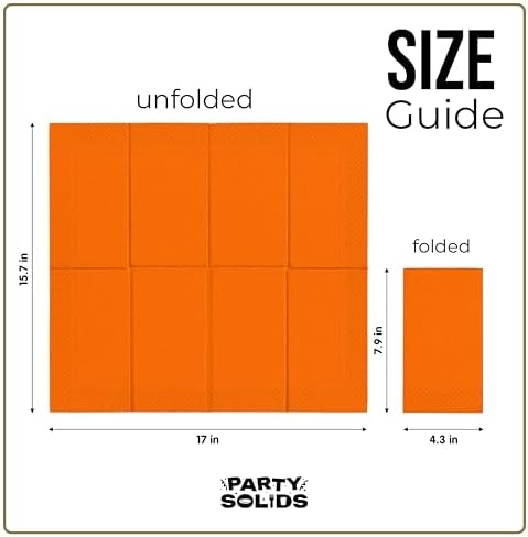 Orange Guest Towel Napkins | 8 in. x 4 in. | 40 Ct.