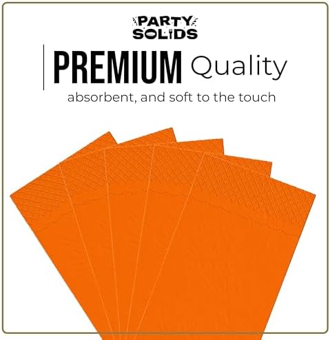 Orange Guest Towel Napkins | 8 in. x 4 in. | 40 Ct.