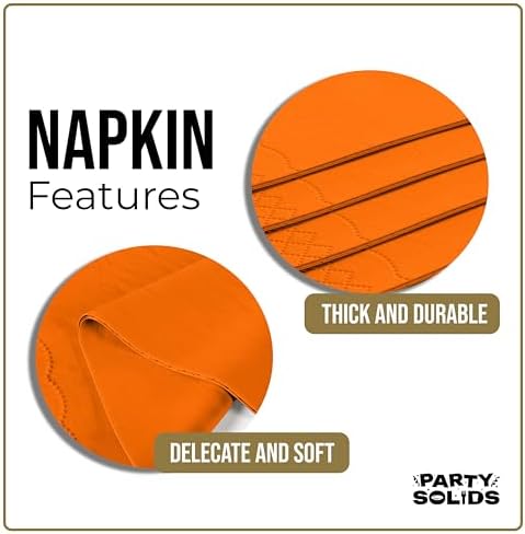 Orange Guest Towel Napkins | 8 in. x 4 in. | 40 Ct.